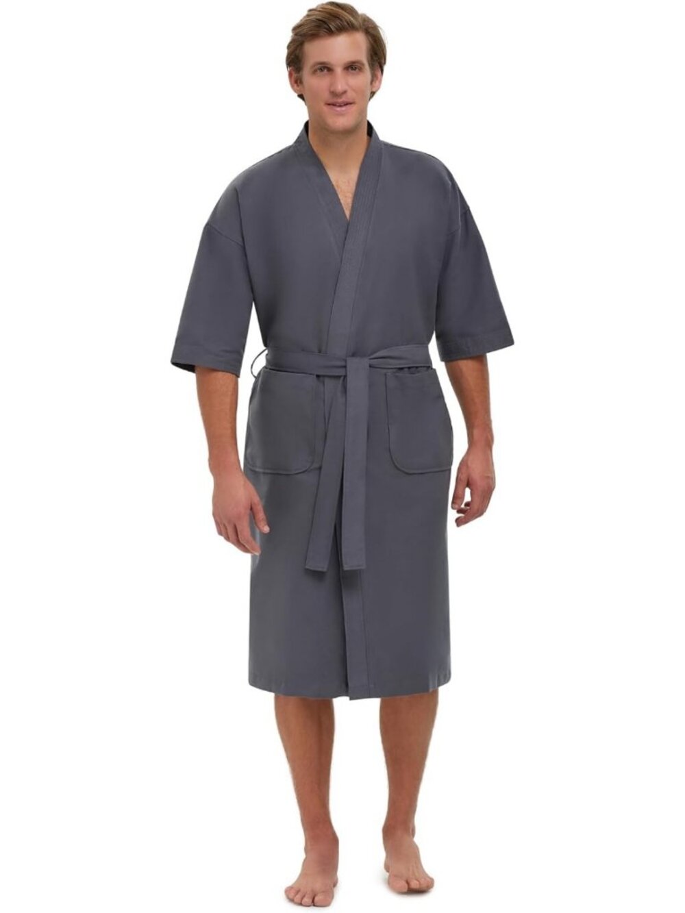 Luxurious Microfiber Spa Kimono Robe with Pockets for Men & Women - Soft & Cozy